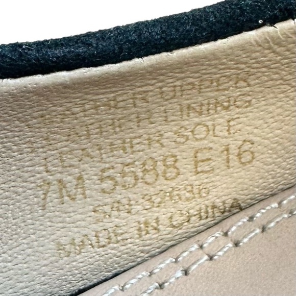 Tory Burch black suede leather stud Colt low block heels pumps 7 chunky slip-on - Picture 7 of 16